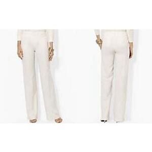 Lauren Ralph Lauren Devrouax White Linen Wide Leg Women’s Pants Plus Size: 14W